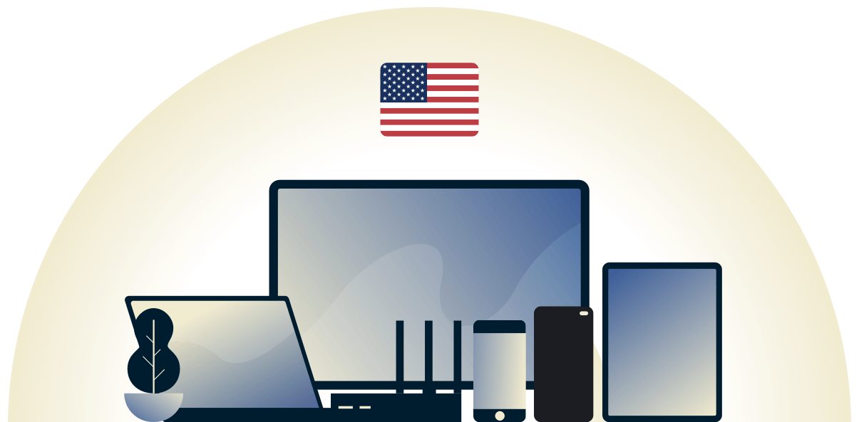 様々なデバイスを保護する米国のVPN。